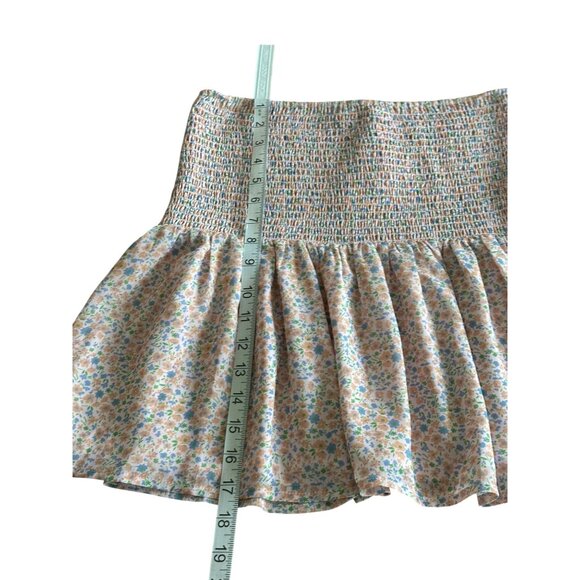Elodie Womens Floral Smocked Elastic Waist Mini Skirt M Multicolor NWT - Picture 7 of 11